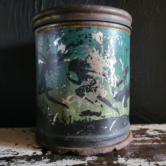 Antique 1920's Fairies In Moon Light Tin By Henry Clive Canco Beautebox Tin - Picture 3 of 12